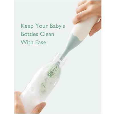 Kit de Escova Para Mamadeira com Design Inovador de Pressão Momcozy Green - Limpeza 360°
